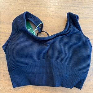 BRAND NEW- Halara Blue Ribbed Women's Top sz medium